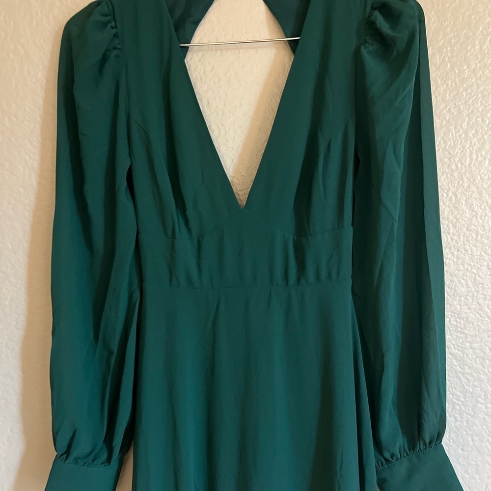 Talk About Divine Hunter Green Long Sleeve Backless Maxi Dress - Picture 8 of 10